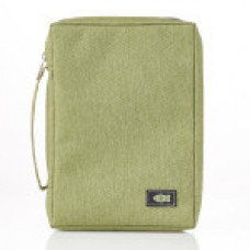 Bible Cover Poly-Canvas with Fish Applique in Green - Medium Size Bible Cover Poly-Canvas with Fish Applique in Green - Medium Size